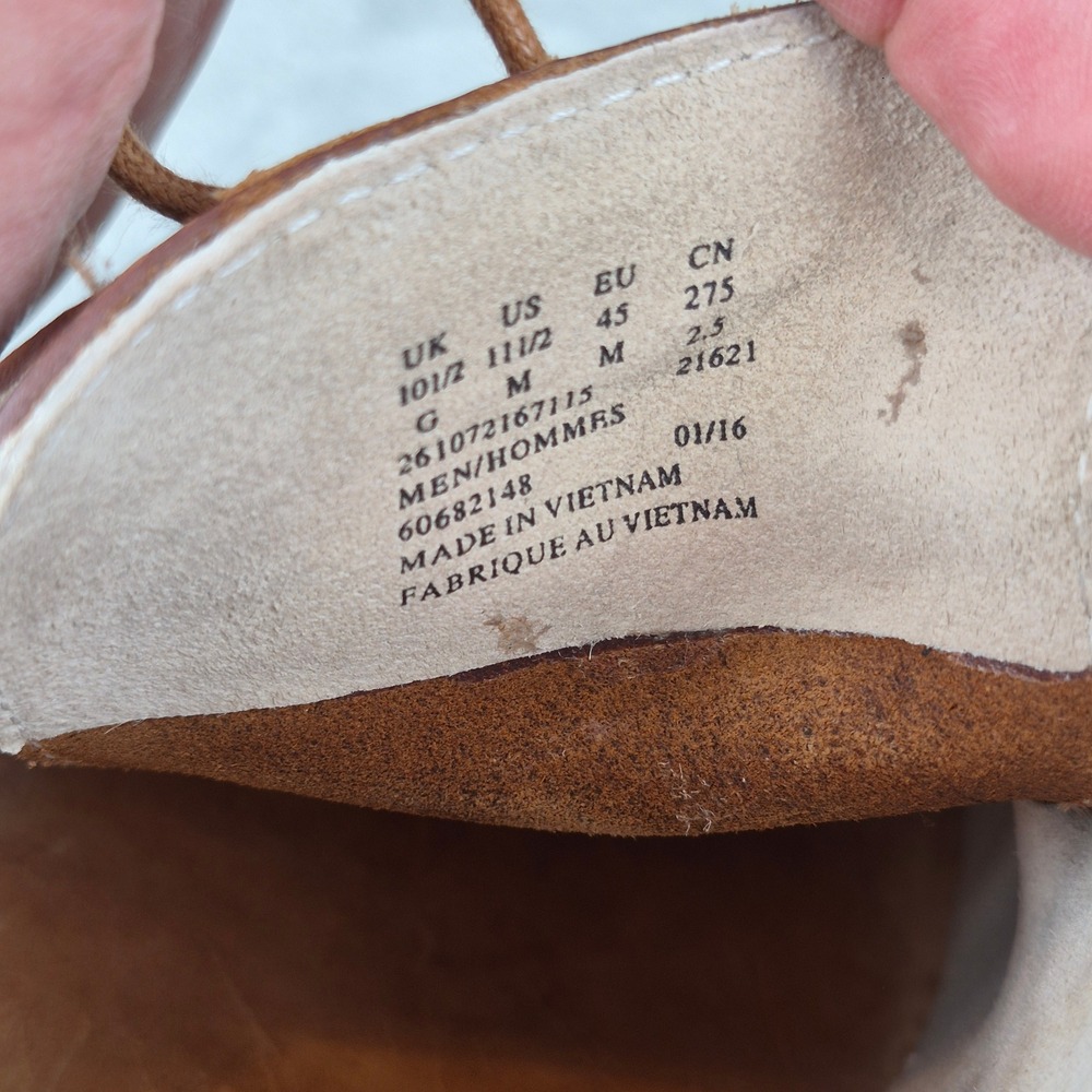 Clarks Hinton Fly Oxford Brown Leather Derby Casual DressShoes Men 11.5 Contrast - Picture 9 of 9